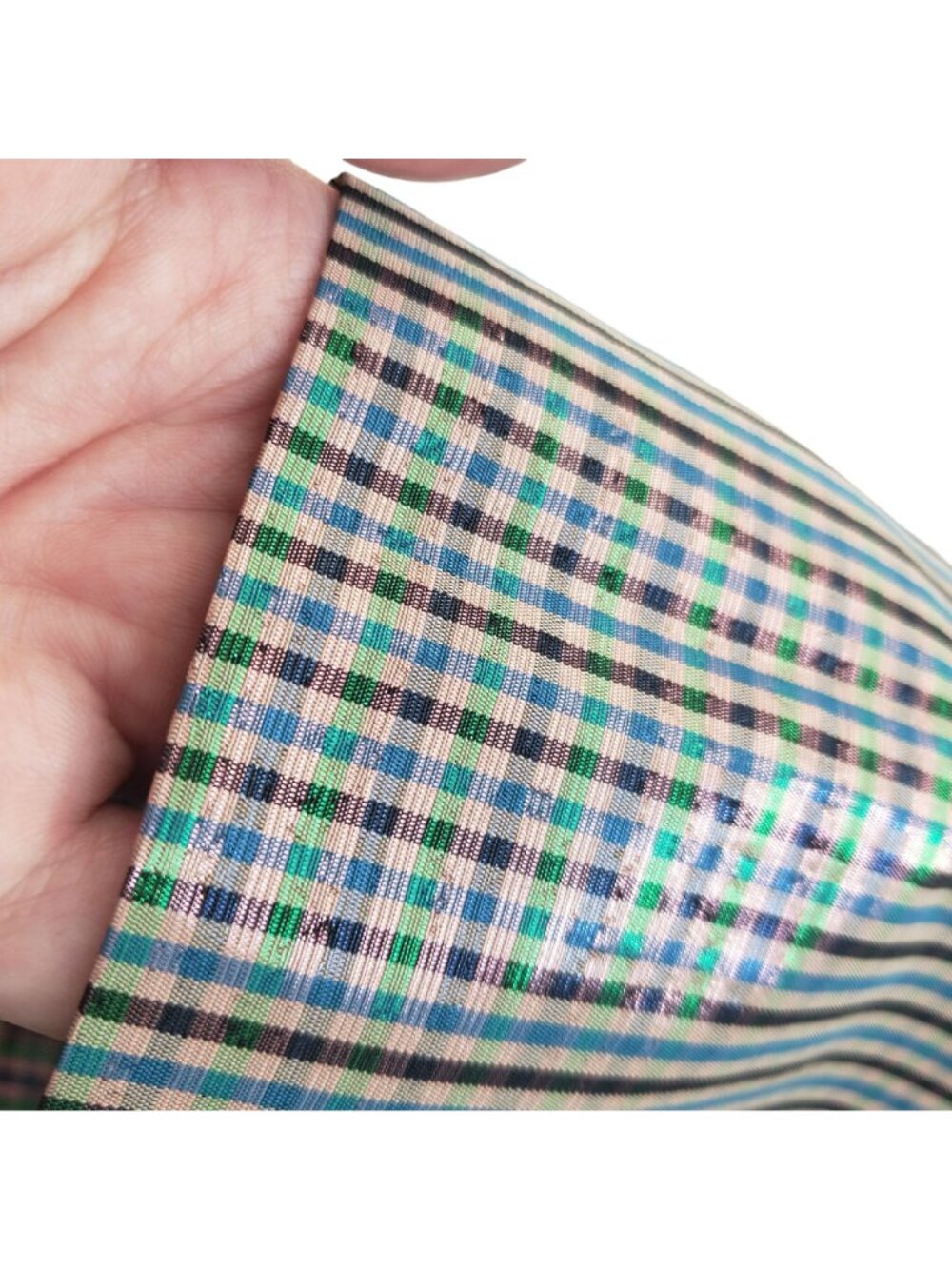 Pushbutton $536 Metallic Plaid Mini Skirt Large Bow Preppy School Pink Green - Picture 8 of 11